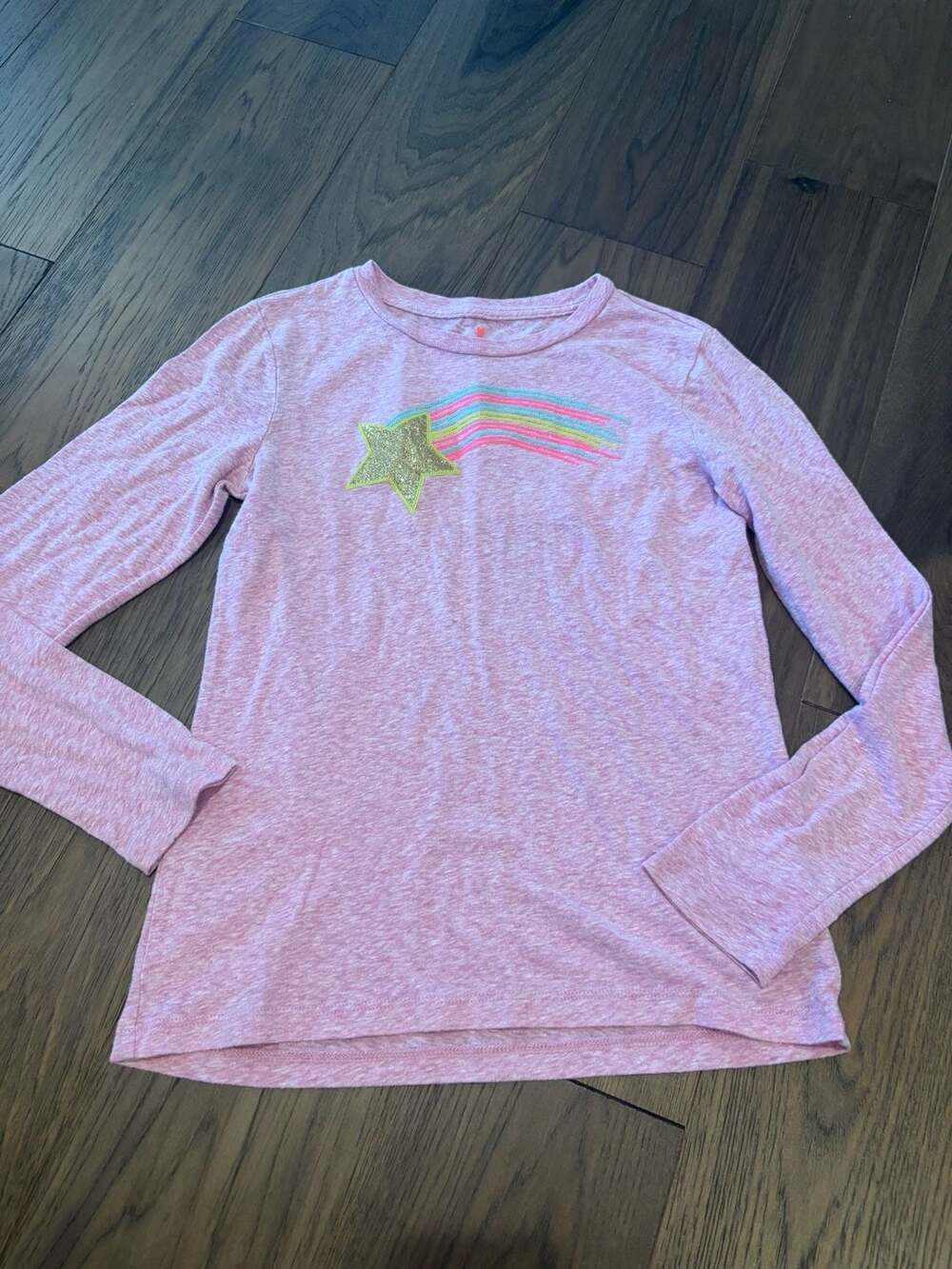 Crewcuts Girls Pink Long Sleeve Shooting Star Graphic T-Shirt Size 12